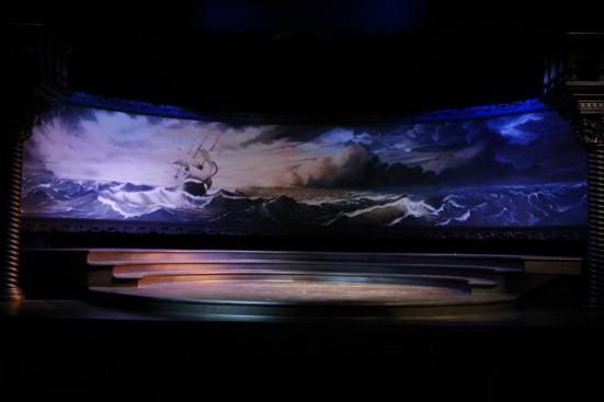 Brian Clinnin's set for Trinity Shakespeare's "The Merchant of Venice