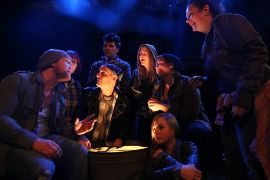 Paul Taylor, center, in Mr. Burns at Stage West